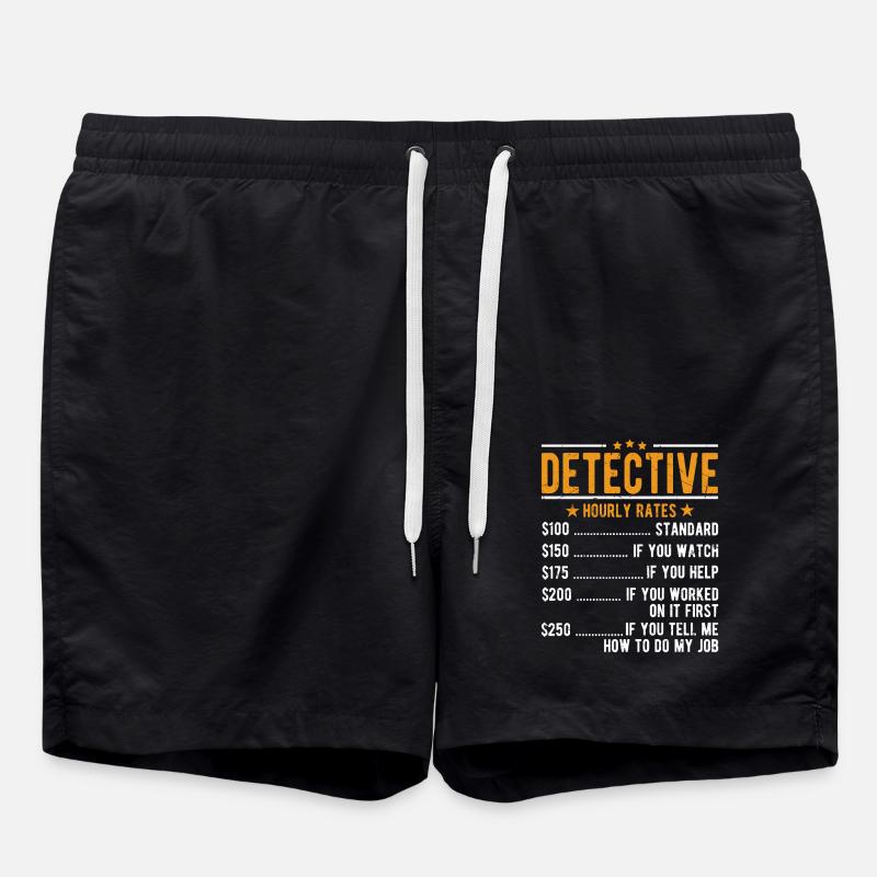 Detective hourly wage - Swim Trunks - black