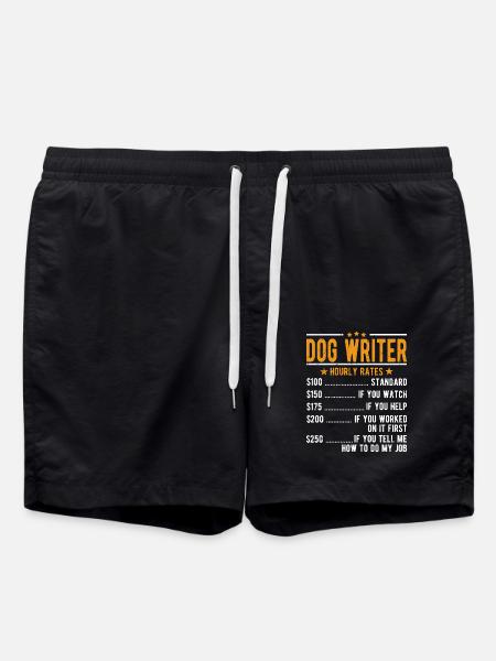 Dog writer hourly wage - Swim Trunks - black