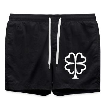 St. Patrick's Day Geschenk Kleeblatt Männer, Frauen, Kinder - Badeshorts - Schwarz - Vorne - AI Model Male 185 light (185cm)