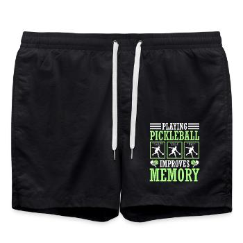 Le jeu de pickleball améliore la mémoire - Short de bain - noir - Devant - AI Model Male 185 light (185cm)