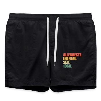 55. Hochzeitstag Beste Ehefrau seit 1968 - Badeshorts - Schwarz - Vorne - AI Model Male 185 light (185cm)