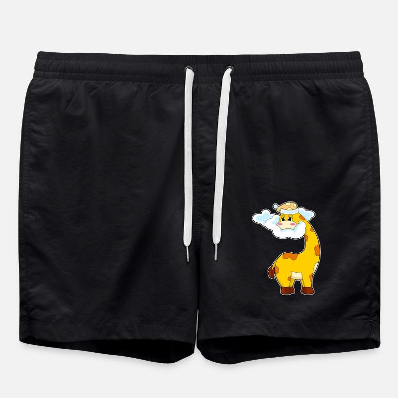 Giraffe Clouds - Swim Trunks - black