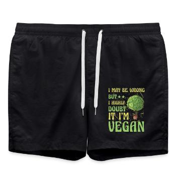 I may be wrong but I highly doubt it I'm Vegan - Swim Trunks - black - Front - AI Model Male 185 light (185cm)