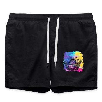 Corbeille de fruits végétalienne - Short de bain - noir - Devant - AI Model Male 185 light (185cm)
