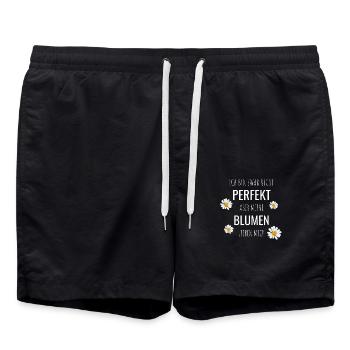 Blumen Gärtnerin Blumenliebhaberin - Badeshorts - Schwarz - Vorne - AI Model Male 185 light (185cm)