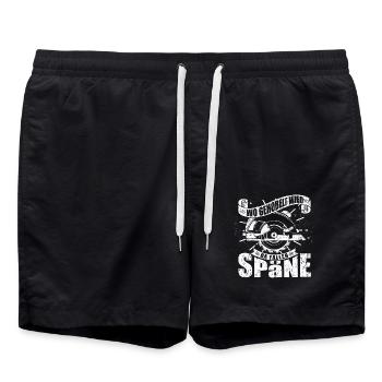 Wo gehobelt wird fallen Späne - Badeshorts - Schwarz - Vorne - AI Model Male 185 light (185cm)