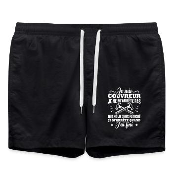 Je suis couvreur - Short de bain - noir - Devant - AI Model Male 185 light (185cm)