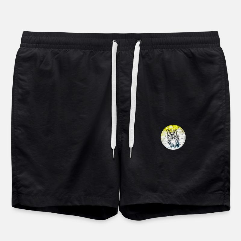 Eule Gemälde Malen Dirty Modern - Badeshorts - Schwarz