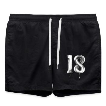 18. Geburtstag Ballons Geburtstagsballons 18 Jahre - Badeshorts - Schwarz - Vorne - AI Model Male 185 light (185cm)