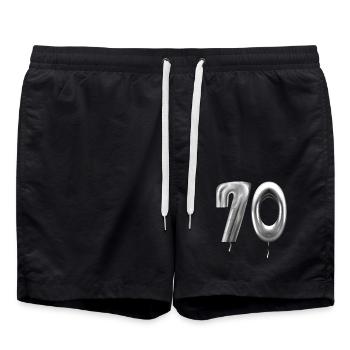 70. Geburtstag Ballons Geburtstagsballons 70 Jahre - Badeshorts - Schwarz - Vorne - AI Model Male 185 light (185cm)
