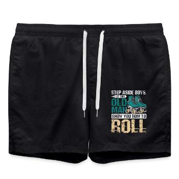 Laissez ce vieil homme vous montrer comment faire du roller - Short de bain - noir - Devant - AI Model Male 185 light (185cm)