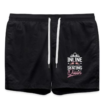 Inline skating queen - Badeshorts - Schwarz - Vorne - AI Model Male 185 light (185cm)