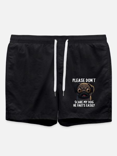 Bitte erschreck meinen Hund nicht Mopse Mops - Badeshorts - Schwarz