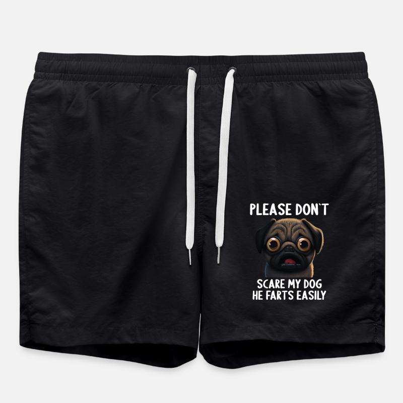 Bitte erschreck meinen Hund nicht Mopse Mops - Badeshorts - Schwarz