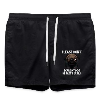 Bitte erschreck meinen Hund nicht Mopse Mops - Badeshorts - Schwarz - Vorne - AI Model Male 185 light (185cm)
