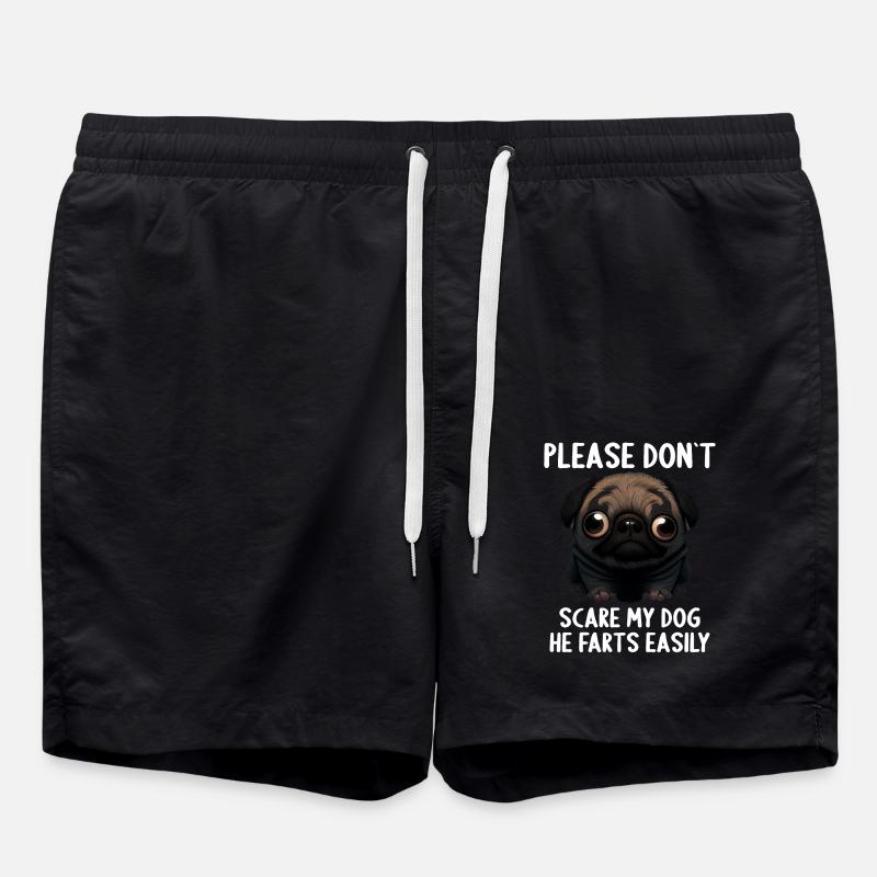 Bitte erschreck meinen Hund nicht Mopse Mops - Badeshorts - Schwarz