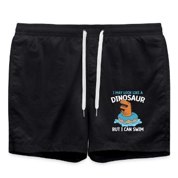 I like to look like a dinosaur donut cute - Swim Trunks - black - Front - AI Model Male 185 light (185cm)