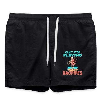 Dudelsack Can't Stop Playing Bagpipes - Badeshorts - Schwarz - Vorne - AI Model Male 185 light (185cm)