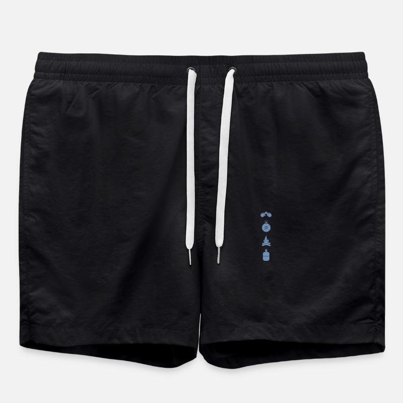camping zelten lagerfeuer - Badeshorts - Schwarz