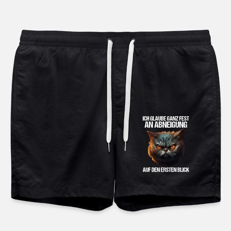 Katze Kätzchen Katzenhalter Katzen Sarkasmus - Badeshorts - Schwarz