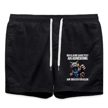 Katze Kätzchen Katzenhalter Katzen Sarkasmus - Badeshorts - Schwarz - Vorne - AI Model Male 185 light (185cm)