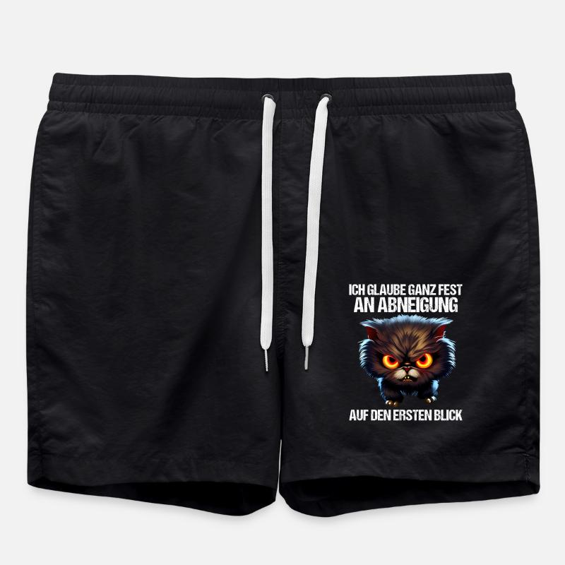 Katze Kätzchen Katzenhalter Katzen Sarkasmus - Badeshorts - Schwarz
