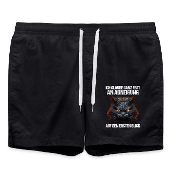 Katze Kätzchen Katzenhalter Katzen Sarkasmus - Badeshorts - Schwarz - Vorne - AI Model Male 185 light (185cm)