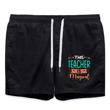 Lehrerin Geschenk - Badeshorts - Schwarz - Vorne - AI Model Male 185 light (185cm)