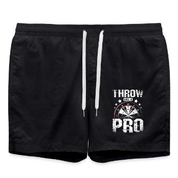 Throw like a pro, darts player - Swim Trunks - black - Front - AI Model Male 185 light (185cm)