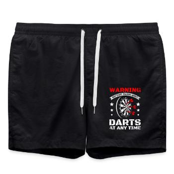 Je commence à parler de fléchettes - Short de bain - noir - Devant - AI Model Male 185 light (185cm)
