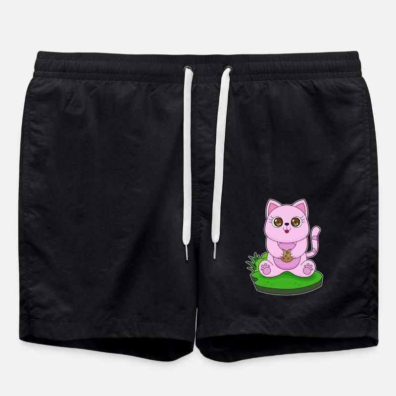Cat Cookie - Swim Trunks - black