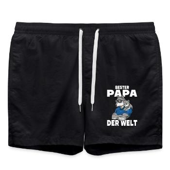 Bester Papa der Welt Vatertag Vater Wolf für - Badeshorts - Schwarz - Vorne - AI Model Male 185 light (185cm)
