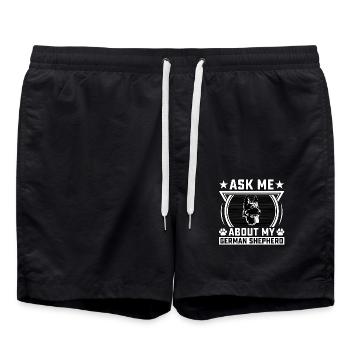 Demandez-moi à propos de mon berger allemand - Short de bain - noir - Devant - AI Model Male 185 light (185cm)