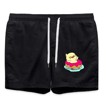 Donut Schwimmer Ente Schwimmer Schwimmen Sport - Badeshorts - Schwarz - Vorne - AI Model Male 185 light (185cm)