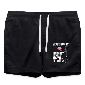 Dir ist da was runtergefallen Gehirn - Badeshorts - Schwarz - Vorne - AI Model Male 185 light (185cm)