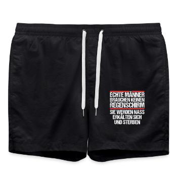 Sarkasmus Ironie stolzer Mann echte Männer - Badeshorts - Schwarz - Vorne - AI Model Male 185 light (185cm)