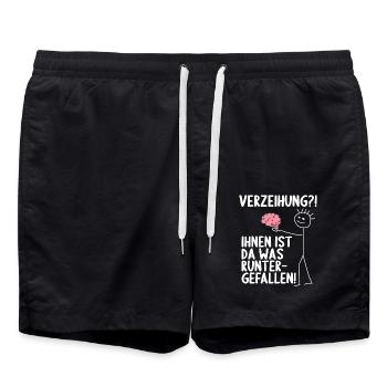 Dir ist da was runtergefallen Gehirn - Badeshorts - Schwarz - Vorne - AI Model Male 185 light (185cm)