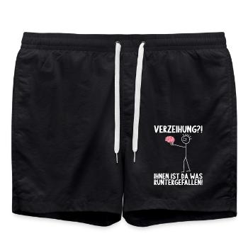Dir ist da was runtergefallen Gehirn - Badeshorts - Schwarz - Vorne - AI Model Male 185 light (185cm)