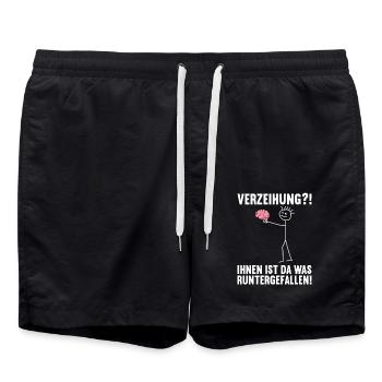 Dir ist da was runtergefallen Gehirn - Badeshorts - Schwarz - Vorne - AI Model Male 185 light (185cm)