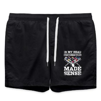 In meinem Kopf machte alles Sinn Billard - Badeshorts - Schwarz - Vorne - AI Model Male 185 light (185cm)