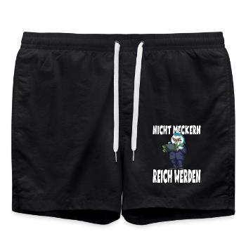 Nicht Meckern Reich Werden Hai Chef - Badeshorts - Schwarz - Vorne - AI Model Male 185 light (185cm)
