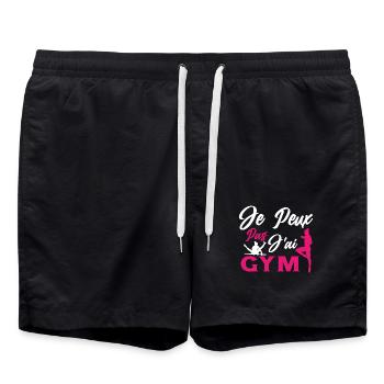 Gymnastique Cadeau Je Peux Pas J'ai Gym - Short de bain - noir - Devant - AI Model Male 185 light (185cm)