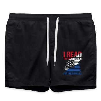 I Read The Constitution For The Articles - Badeshorts - Schwarz - Vorne - AI Model Male 185 light (185cm)