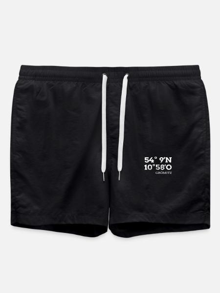 Grömitz Koordinaten Ostsee Urlaub - Badeshorts - Schwarz