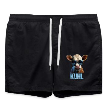 Kühe Landwirt Landwirtin Kuhliebhaber lustiges Kuh - Badeshorts - Schwarz - Vorne - AI Model Male 185 light (185cm)