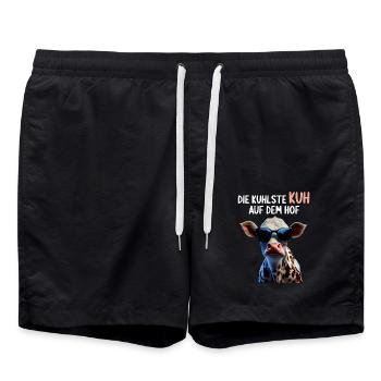 Kühe Landwirt Landwirtin Kuhliebhaber lustiges Kuh - Badeshorts - Schwarz - Vorne - AI Model Male 185 light (185cm)