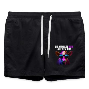 Kühe Landwirt Landwirtin Kuhliebhaber lustiges Kuh - Badeshorts - Schwarz - Vorne - AI Model Male 185 light (185cm)