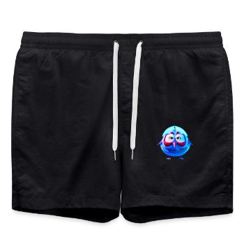 Huhn Hühnchen süßes Küken in blau - Badeshorts - Schwarz - Vorne - AI Model Male 185 light (185cm)