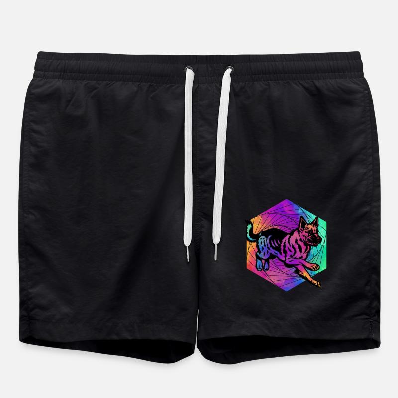German Shepherd - Swim Trunks - black