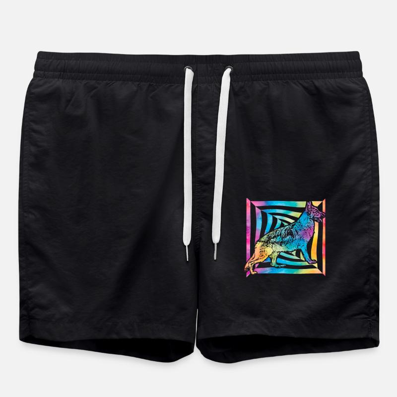 German Shepherd - Swim Trunks - black